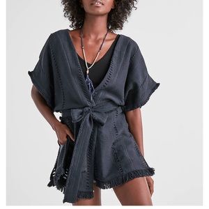Lucky Brand Open Texture Wrap Kimono
